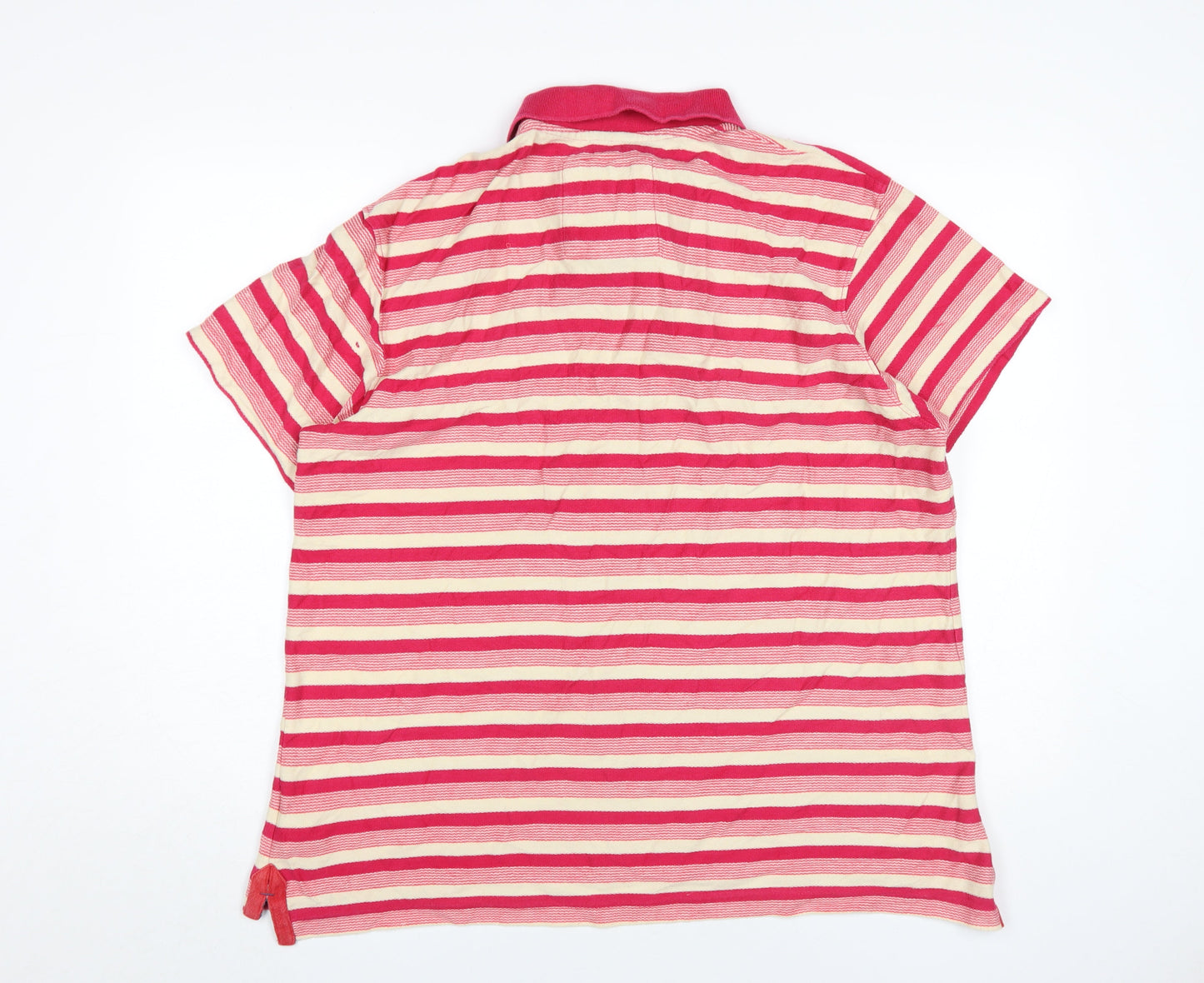 Weird Fish Men's Red Striped Polo Shirt Size L