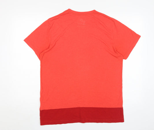 Nike Men's Red Graphic Print Slim Fit T-Shirt