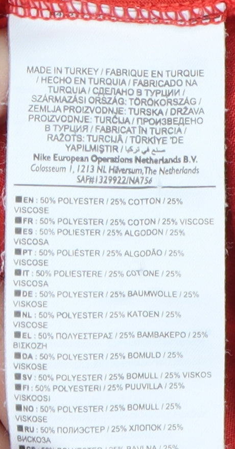 Nike Men's Red Graphic Print Slim Fit T-Shirt