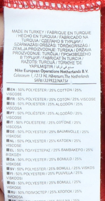 Nike Men's Red Graphic Print Slim Fit T-Shirt