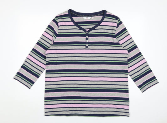 Womens UK Size 14 ISLE Multicoloured Jersey T-Shirt