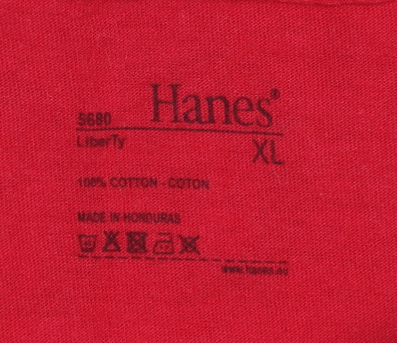 Mens UK Size XL Hanes Red  T-Shirt