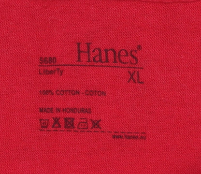 Mens UK Size XL Hanes Red  T-Shirt