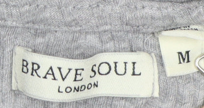 Brave Soul Women's Grey Ribbed Knit Tunic, M