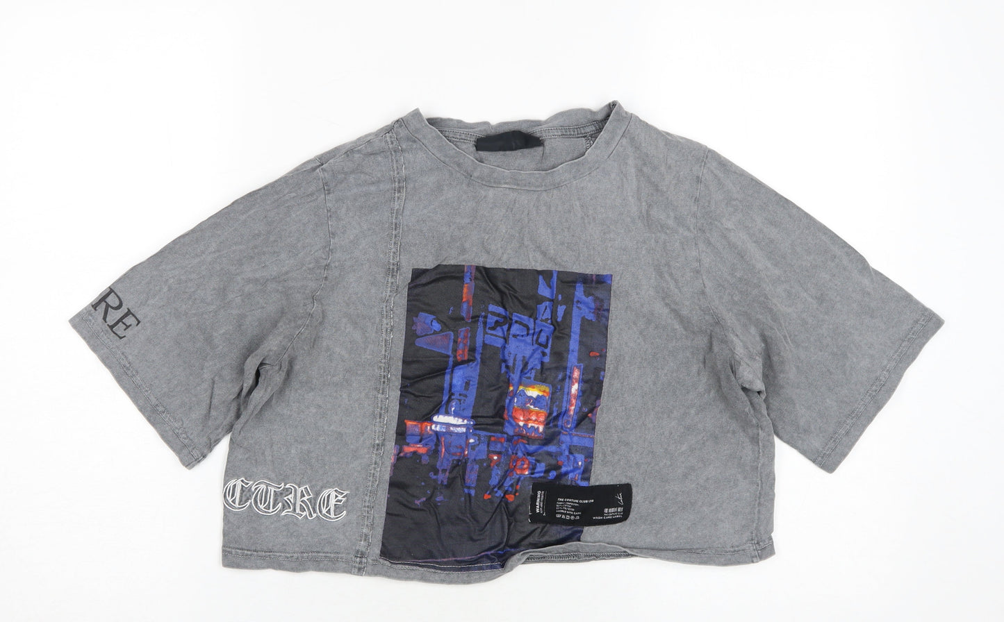 The Couture Club Grey Cropped T-Shirt, Unisex S