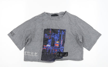 The Couture Club Grey Cropped T-Shirt, Unisex S