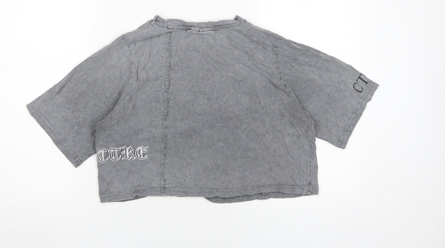 The Couture Club Grey Cropped T-Shirt, Unisex S