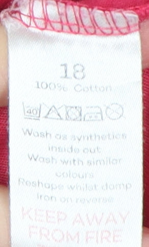 Womens UK Size 18 Bonmarché Red Basic T-Shirt