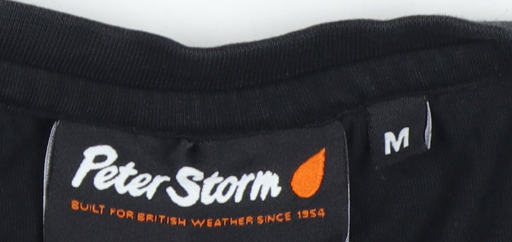 Peter Storm Men's Black Graphic Print T-Shirt M