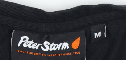 Peter Storm Men's Black Graphic Print T-Shirt M