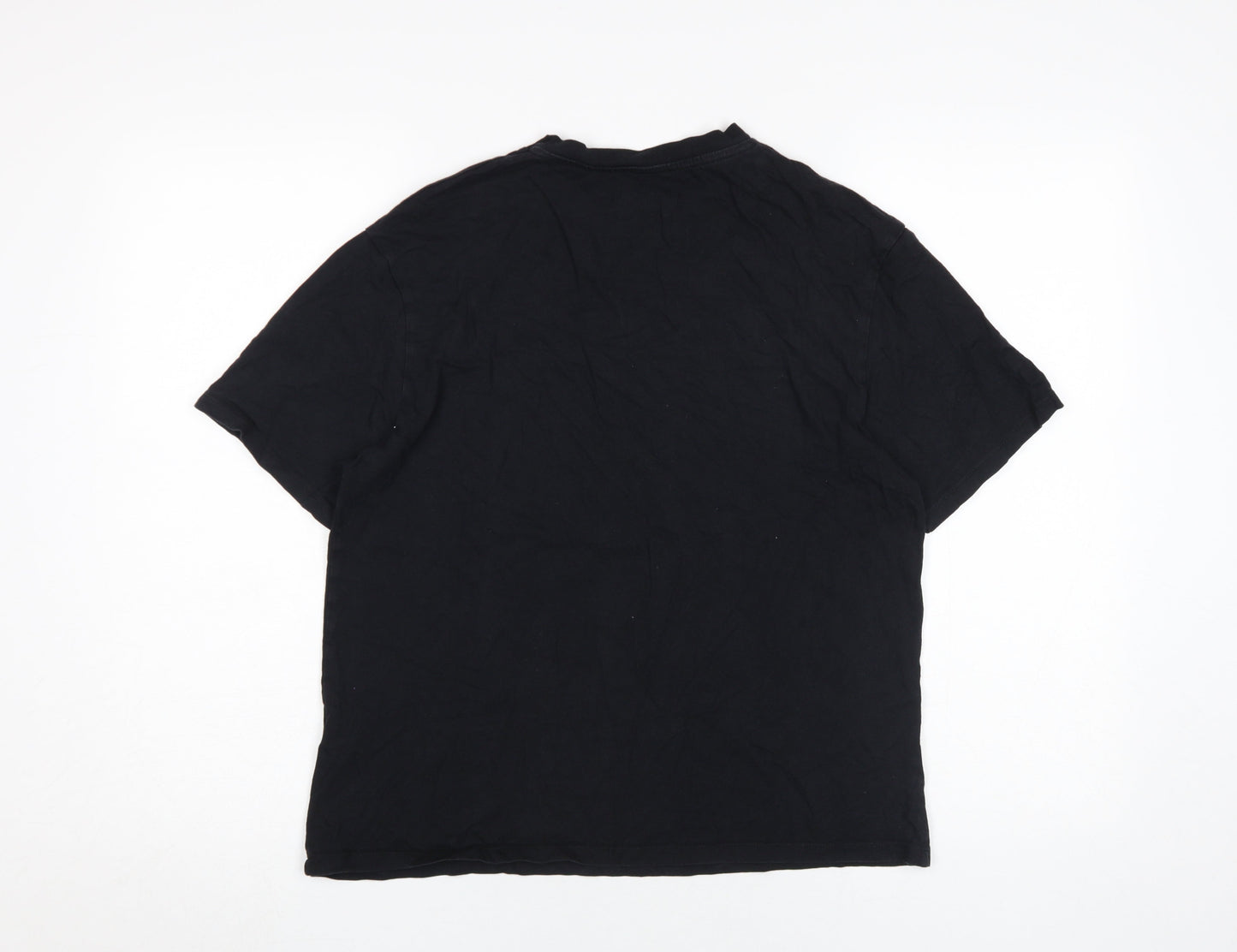 Unisex Adults UK Size M Pull & Bear Black Basic T-Shirt