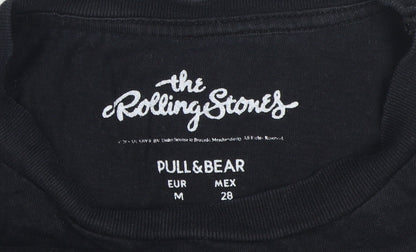 Unisex Adults UK Size M Pull & Bear Black Basic T-Shirt