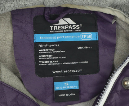 Womens UK Size 10 Trespass Purple Parka Coat