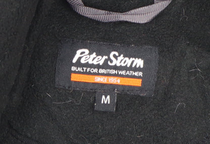 Mens UK Size M Peter Storm Black Windbreaker Coat