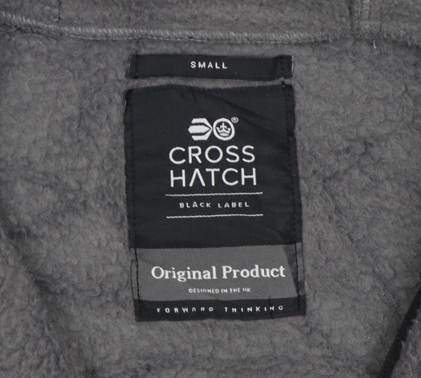 Mens UK Size S Crosshatch Grey Hooded Zip