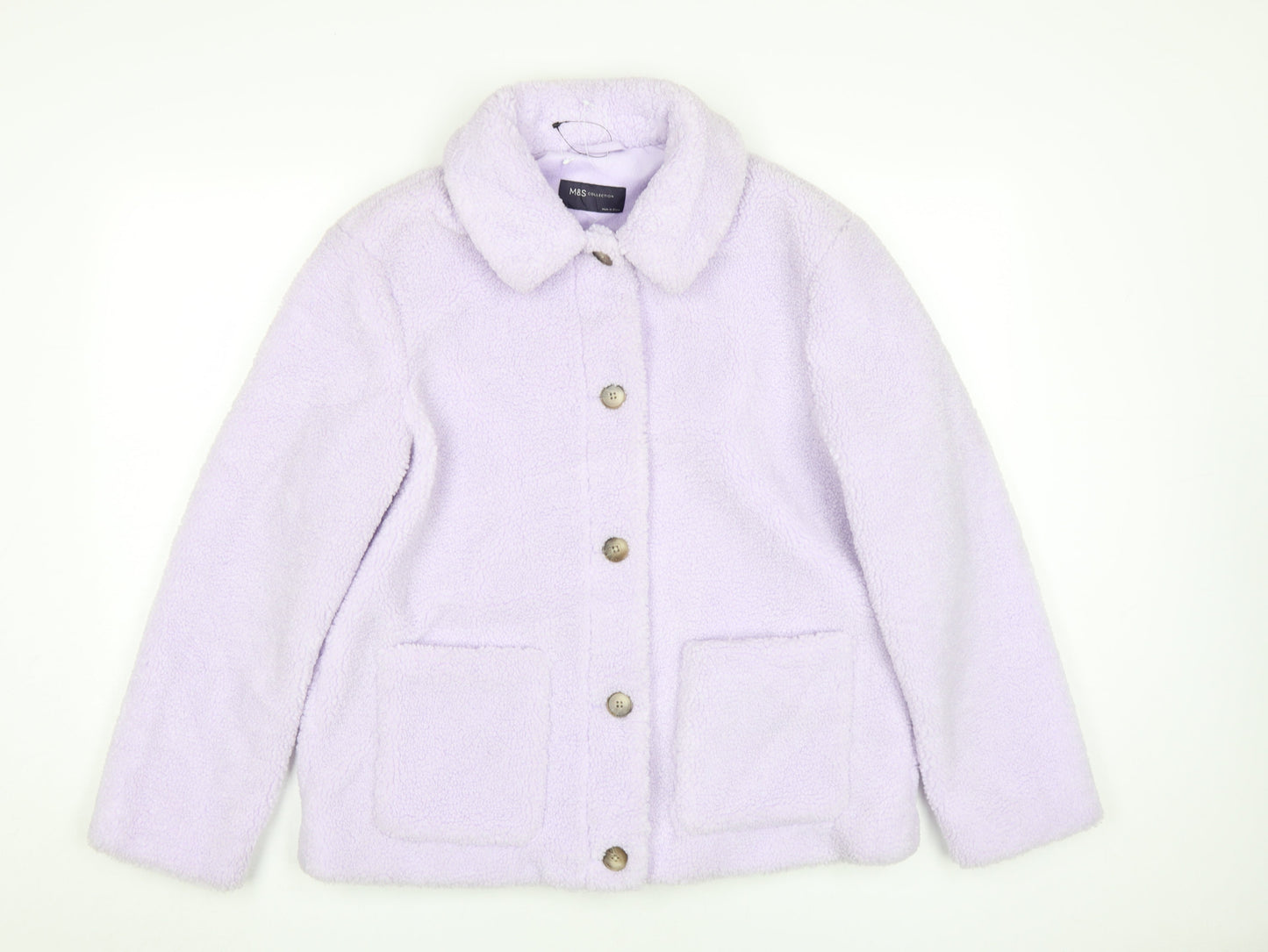 Marks and Spencer Women's Purple Fleece Jacket Size 10