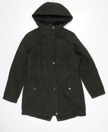 Avenue Women's Green Parka Coat Size 8 with Hood