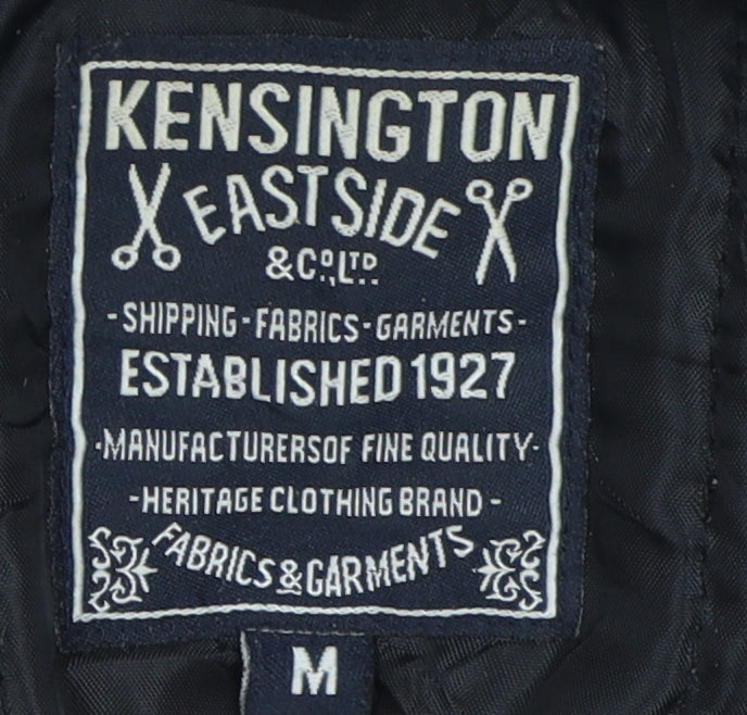 Mens UK Size M Kensington Eastside Black Bomber Jacket