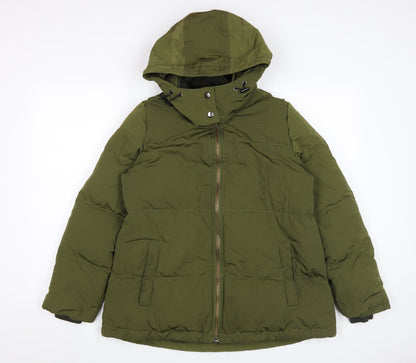 Madewell Women's XS Green Puffer Jacket Hooded