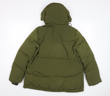 Madewell Women's XS Green Puffer Jacket Hooded