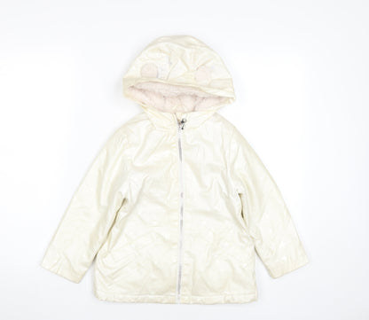Marks and Spencer Girls Ivory Puffer Jacket 5-6Y
