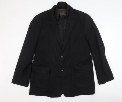 s.Oliver Men's Black Blazer 48R Single-Breasted