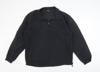 Mens UK Size M Lands' End Black Windbreaker Coat