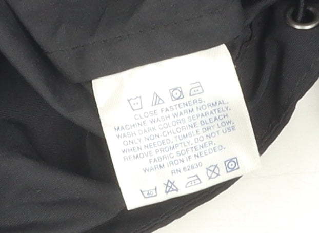Mens UK Size M Lands' End Black Windbreaker Coat