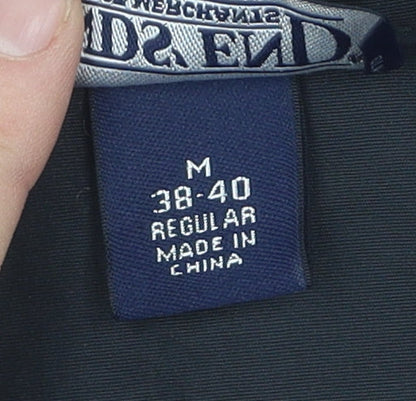 Mens UK Size M Lands' End Black Windbreaker Coat
