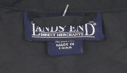 Mens UK Size M Lands' End Black Windbreaker Coat