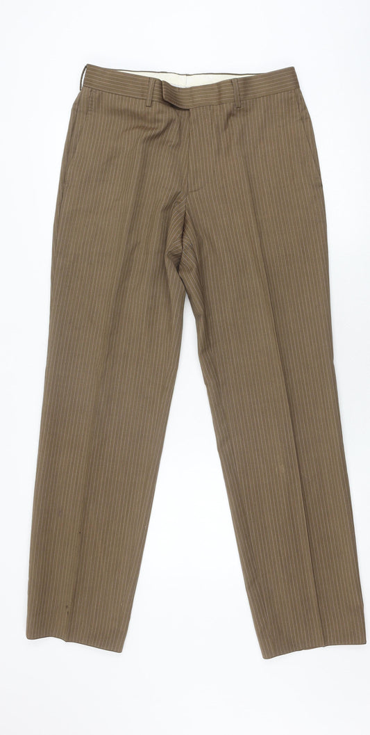 Hugo Boss Men's Brown Striped Dress Pants Size 32