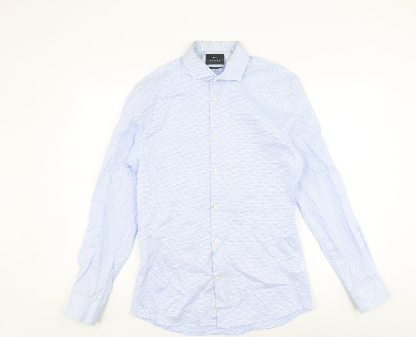 Moss London Men's Slim Fit Blue Shirt