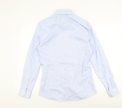 Moss London Men's Slim Fit Blue Shirt