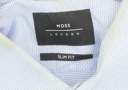 Moss London Men's Slim Fit Blue Shirt