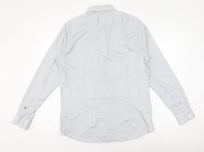 Ted Baker Men's White Geometric Long Sleeve Shirt M