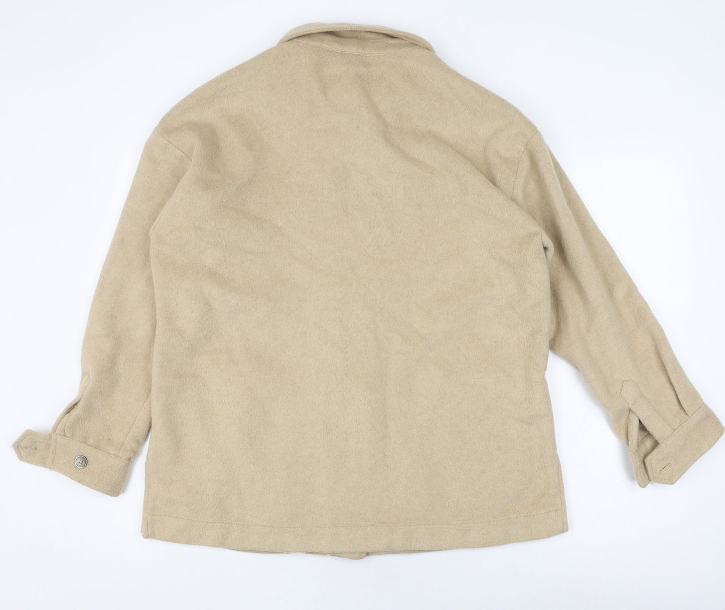 Damart Women's Beige Wool Blend Button-Up Jacket Size 16