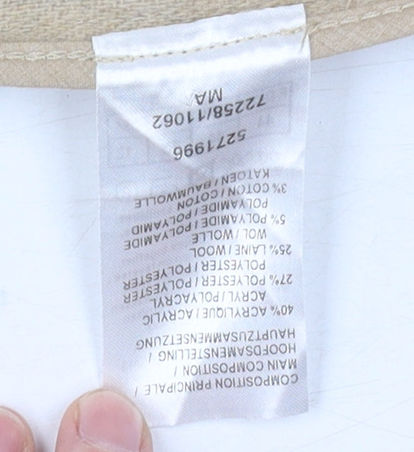 Damart Women's Beige Wool Blend Button-Up Jacket Size 16