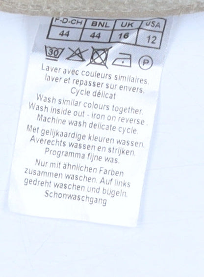 Damart Women's Beige Wool Blend Button-Up Jacket Size 16