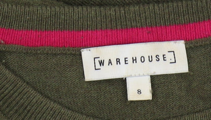 Womens UK Size 8 Warehouse Green Pullover Jumper