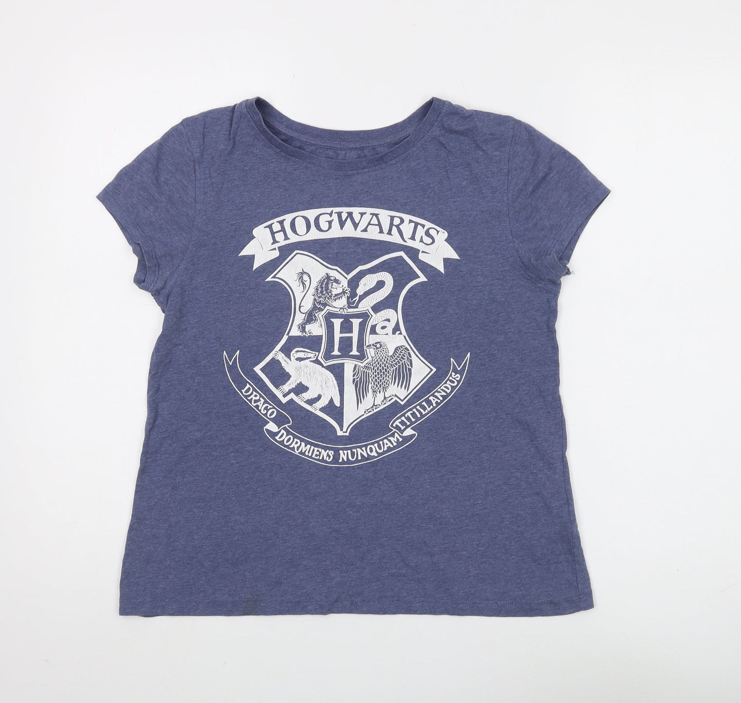 Womens UK Size 12 Harry Potter Blue Basic T-Shirt