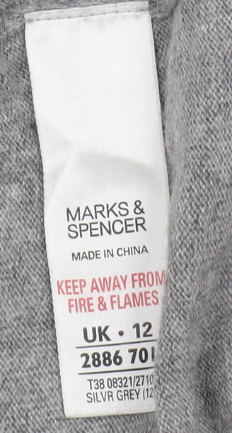 Womens UK Size 12 Marks and Spencer Grey Cardigan Jumper