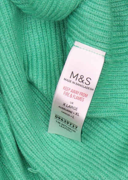 Womens UK Size XL Marks and Spencer Green Pullover Jumper