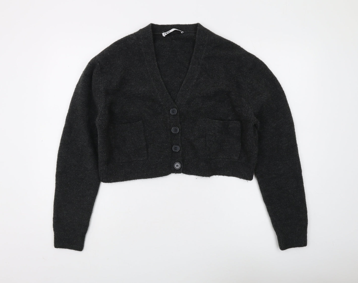 Womens UK Size L Zara Black Cardigan Jumper