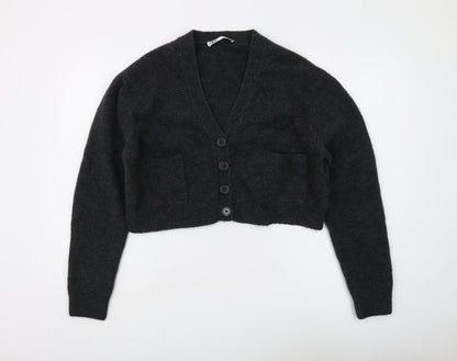 Womens UK Size L Zara Black Cardigan Jumper