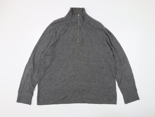 H&M Grey Men's XL High Neck Pullover Jumper