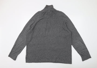H&M Grey Men's XL High Neck Pullover Jumper