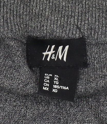 H&M Grey Men's XL High Neck Pullover Jumper