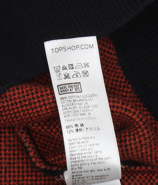 Topshop Women's Black Animal Print Pullover Jumper Size 10