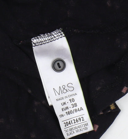 Womens UK Size 10 Marks and Spencer Black  Blouse