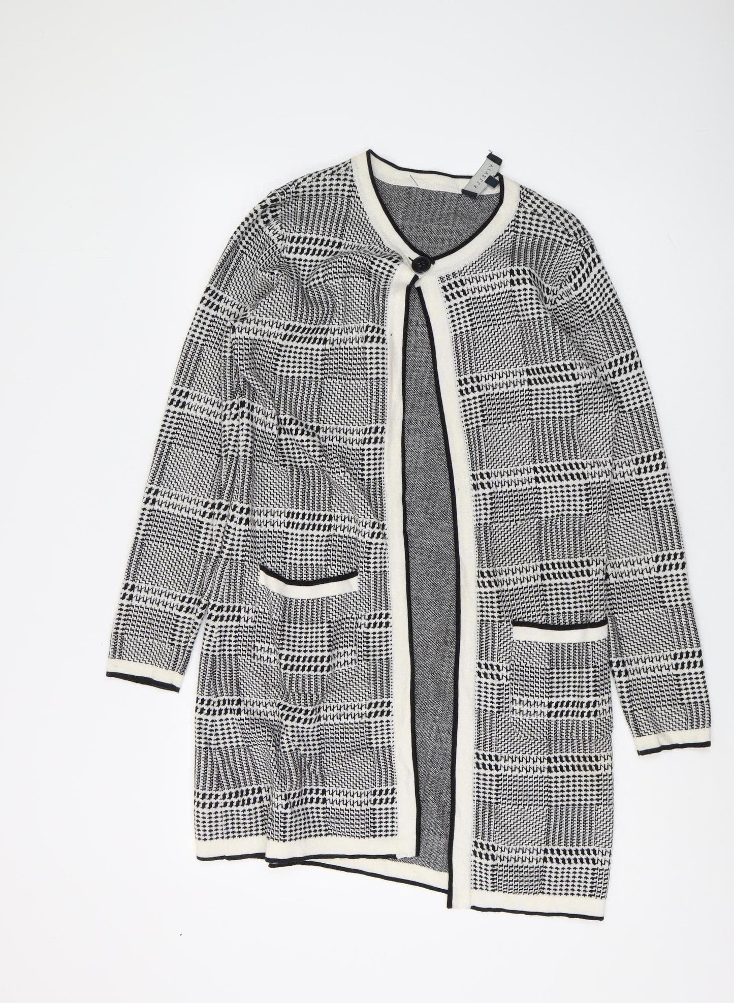 Womens UK Size M Viyella Grey Cardigan Jumper